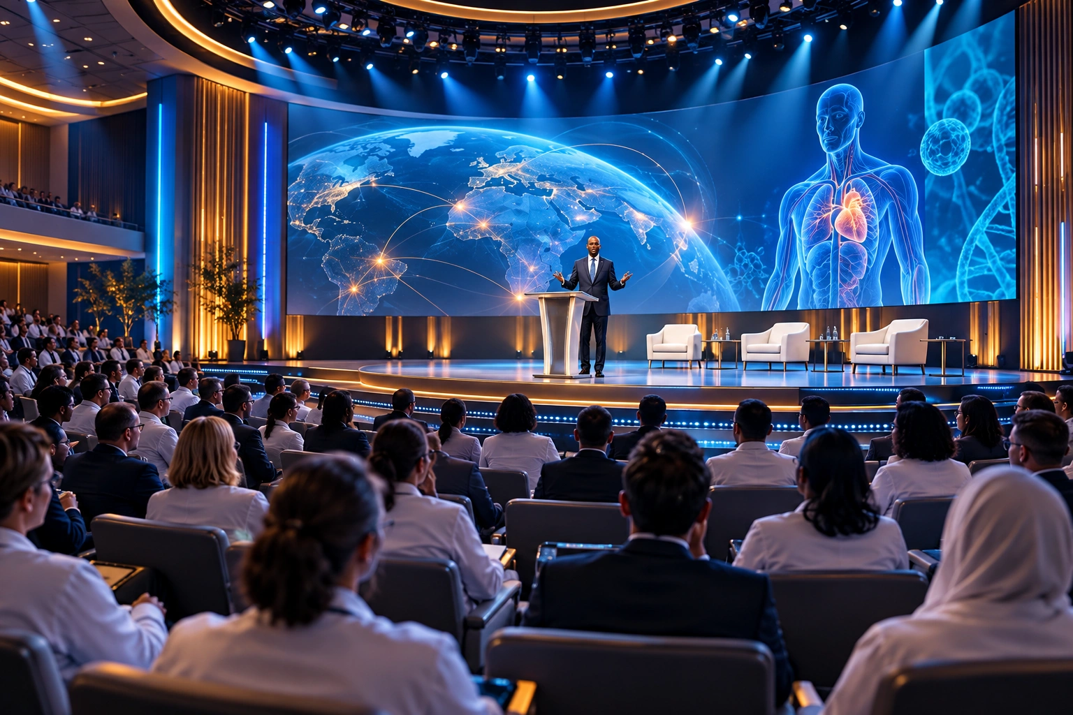 Medical conference in a large auditorium